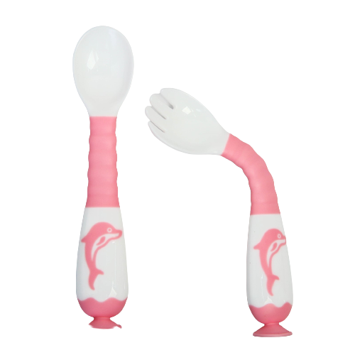 Мам&Бейби FOR KIDS A set of spoon and fork in the container `Dolphin`